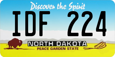 ND license plate IDF224