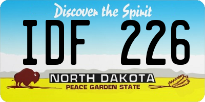 ND license plate IDF226