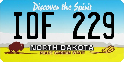 ND license plate IDF229