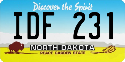 ND license plate IDF231
