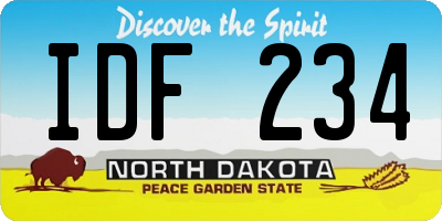 ND license plate IDF234