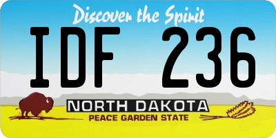 ND license plate IDF236