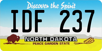 ND license plate IDF237