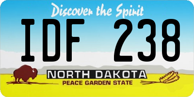 ND license plate IDF238