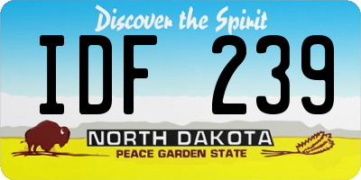 ND license plate IDF239
