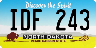 ND license plate IDF243