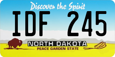 ND license plate IDF245