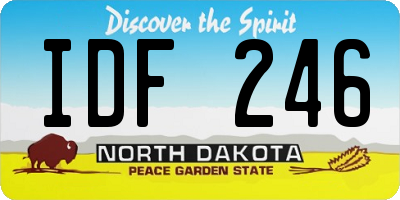 ND license plate IDF246