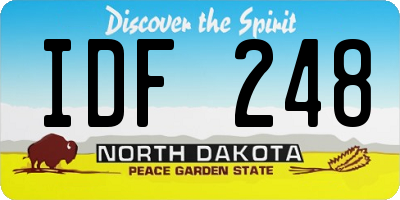ND license plate IDF248