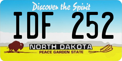 ND license plate IDF252