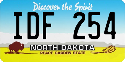 ND license plate IDF254