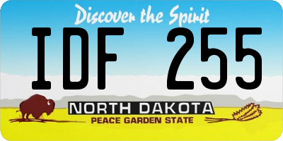 ND license plate IDF255