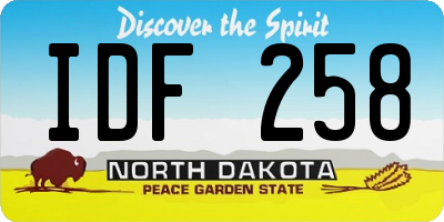 ND license plate IDF258