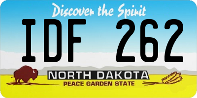 ND license plate IDF262
