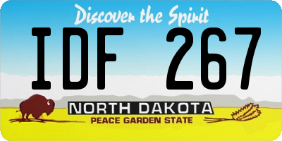 ND license plate IDF267