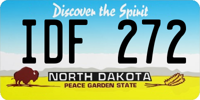 ND license plate IDF272