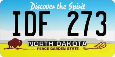 ND license plate IDF273