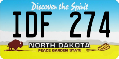 ND license plate IDF274