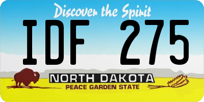 ND license plate IDF275