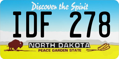 ND license plate IDF278