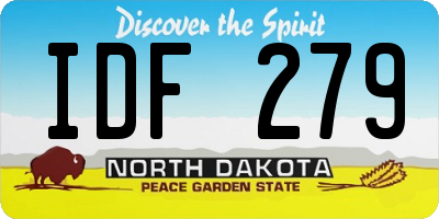 ND license plate IDF279