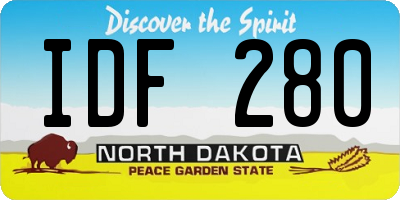 ND license plate IDF280