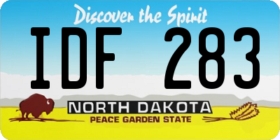 ND license plate IDF283