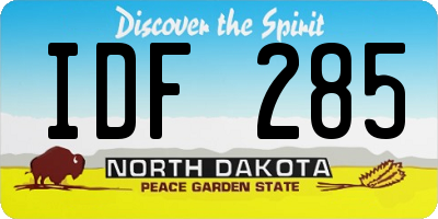 ND license plate IDF285