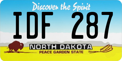 ND license plate IDF287