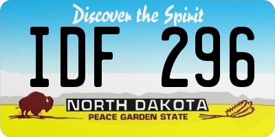 ND license plate IDF296