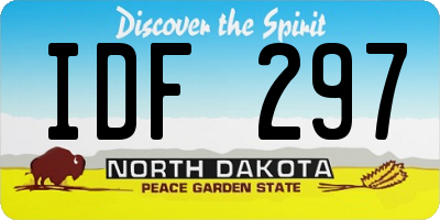 ND license plate IDF297