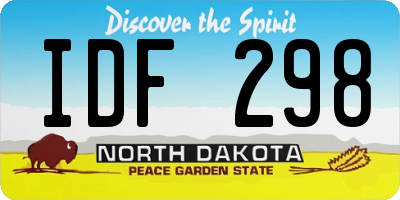 ND license plate IDF298