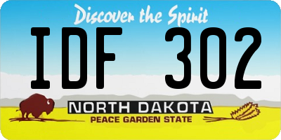 ND license plate IDF302