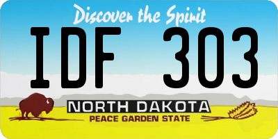 ND license plate IDF303