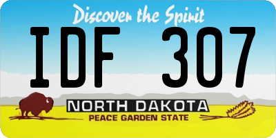 ND license plate IDF307