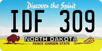 ND license plate IDF309