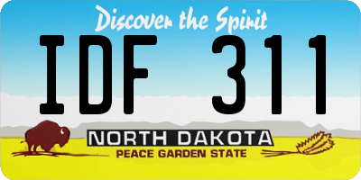 ND license plate IDF311
