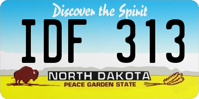 ND license plate IDF313
