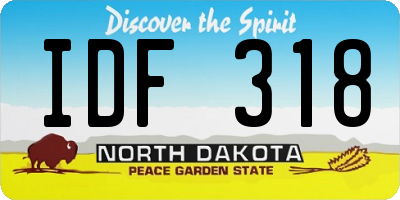 ND license plate IDF318