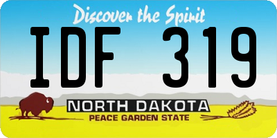 ND license plate IDF319