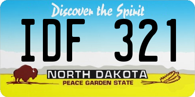 ND license plate IDF321