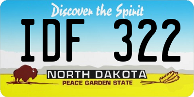 ND license plate IDF322