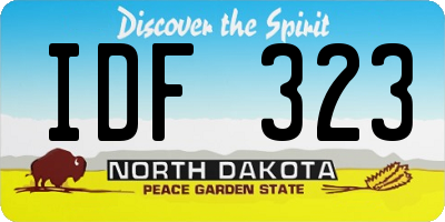 ND license plate IDF323