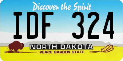 ND license plate IDF324