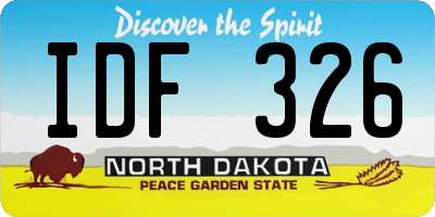 ND license plate IDF326