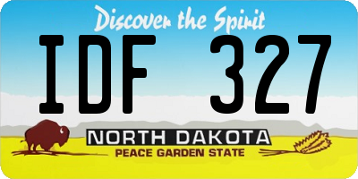 ND license plate IDF327