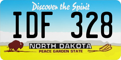 ND license plate IDF328