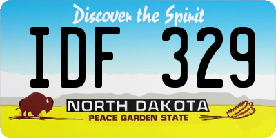 ND license plate IDF329