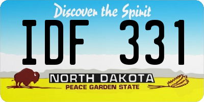 ND license plate IDF331
