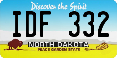 ND license plate IDF332